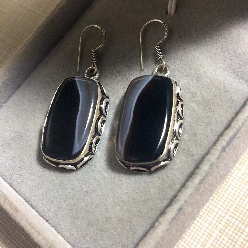 HOST PICK NEW Artisan Botswana Agate Earrings - Picture 2 of 11